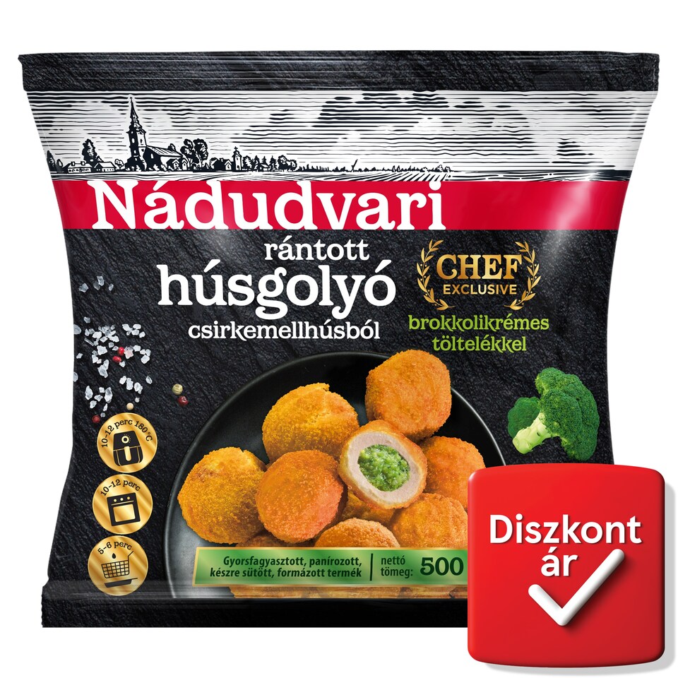 Nádudvari rántott húsgolyó csirkemellhúsból brokkolis töltelékkel 500 g