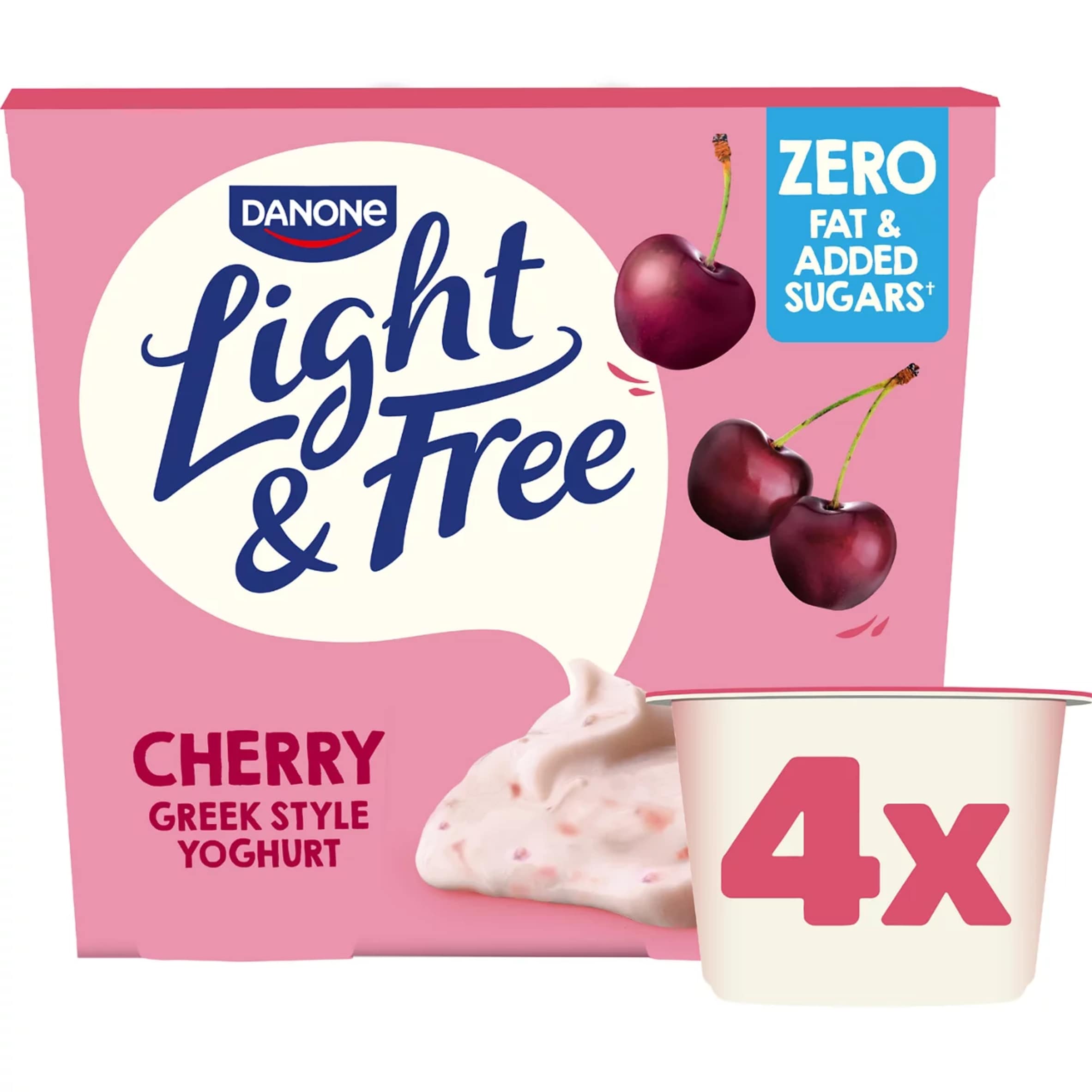 Light & Free Cherry Greek Style Fat Free Yoghurt 4x115g