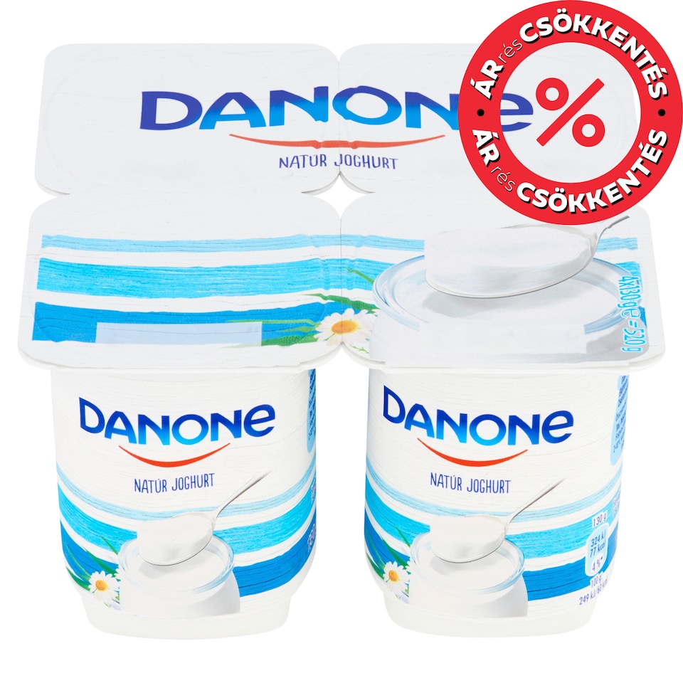 Danone Unflavoured Yoghurt with Live Flora 4 x 130 g