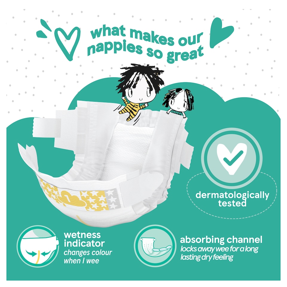 image 1 of Fred & Flo Newborn Nappy Size 1 50 Pack