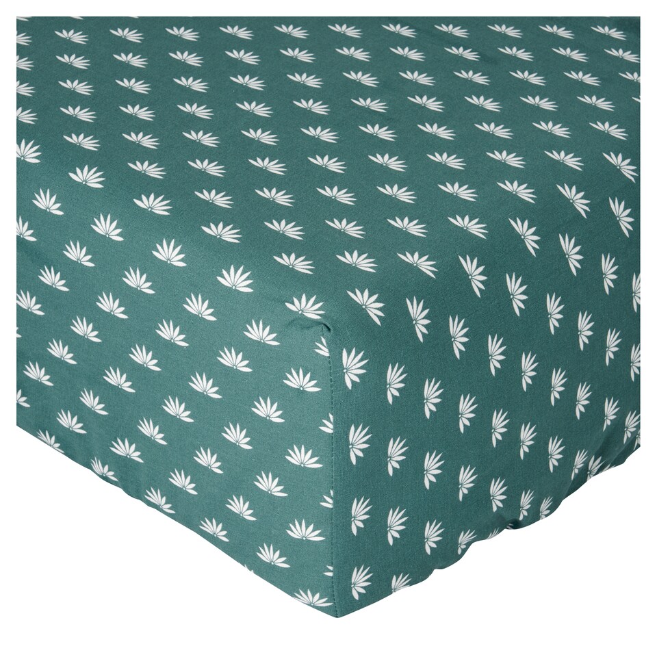 F&F Home Cotton Rich Fitted Sheet Mini Leaf Single