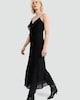 image 1 of F&F V Neck Ruffle Front Strappy Midi Dress in Black