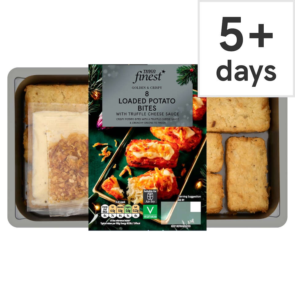 Tesco Finest 8 Loaded Potato Bites with Truffle Cheese Sauce 315g