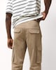 image 3 of F&F Cotton Rich Cargo Trousers in Stone