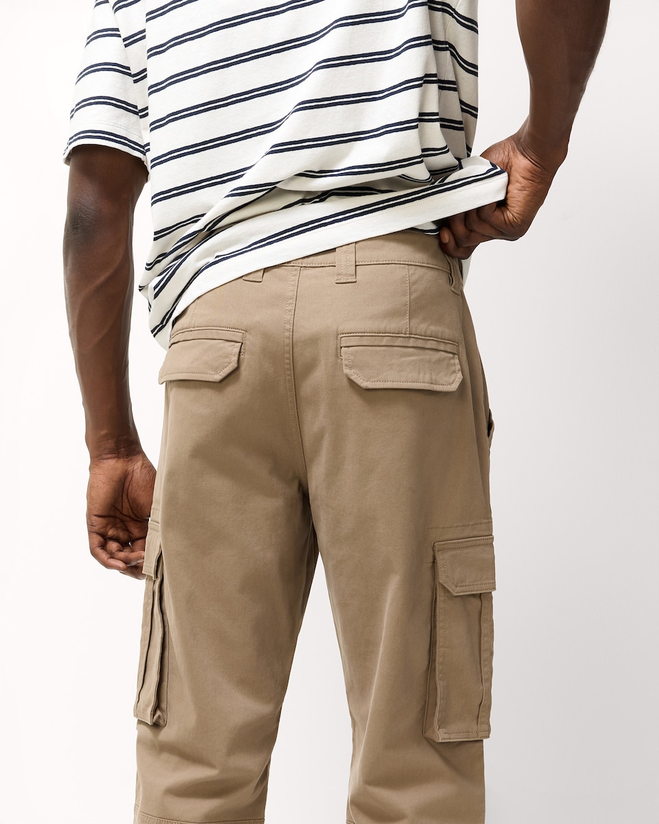 image 1 of F&F Cotton Rich Cargo Trousers in Stone