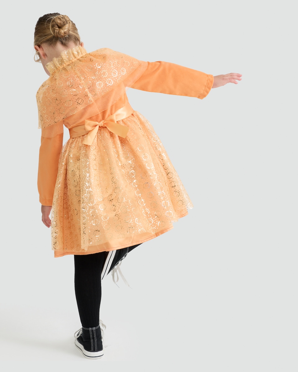 image 1 of F&F Girls Pumpkin Face Halloween Costume in Orange