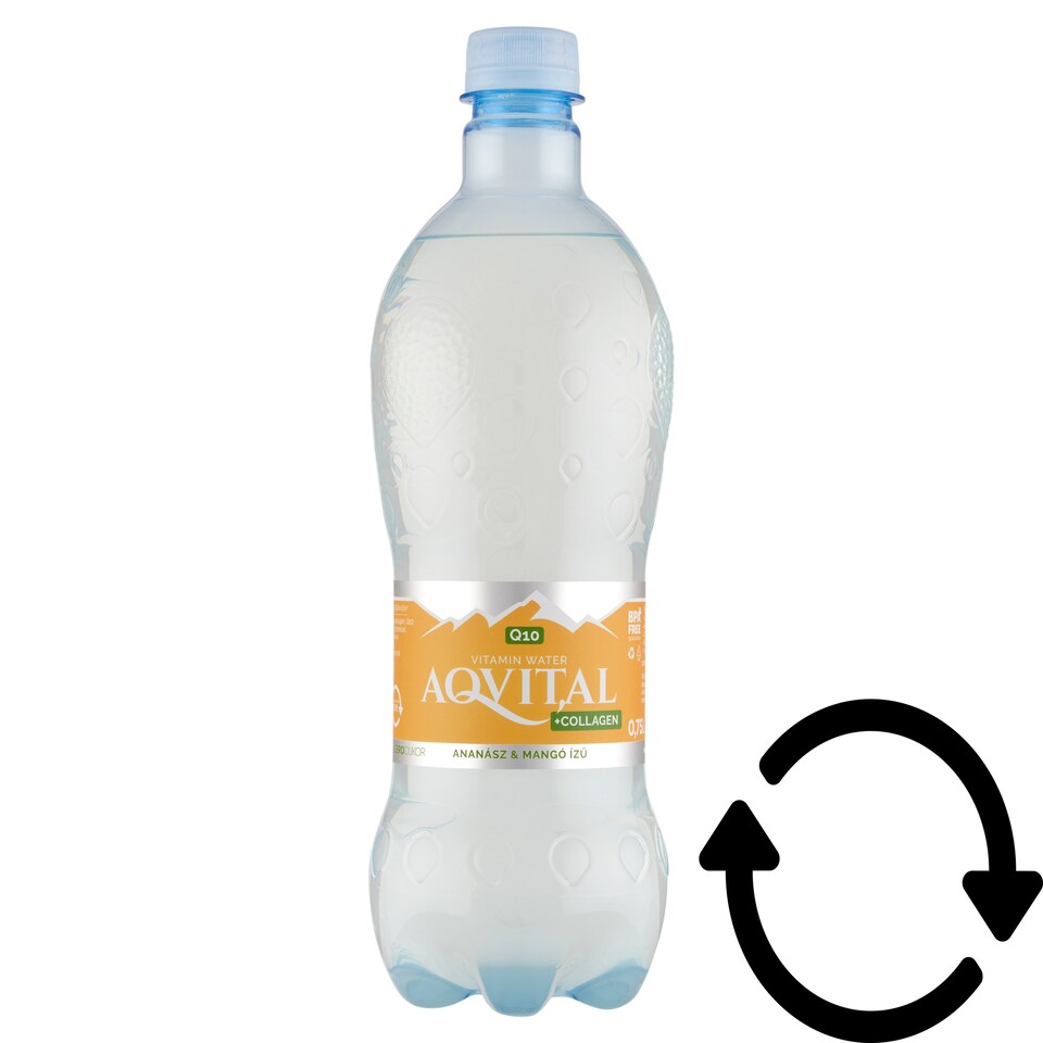 Aqvital ananász & mangó ízű természetes ásványvíz alapú enyhén szénsavas üdítőital 0,75 l