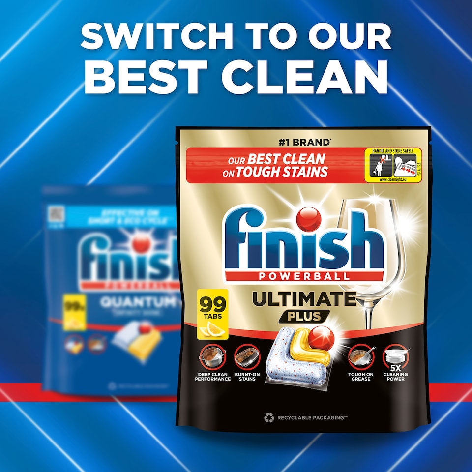 image 1 of Finish Quantum All In One Dishwasher Tablets - Lemon 24 Pack 249.6g