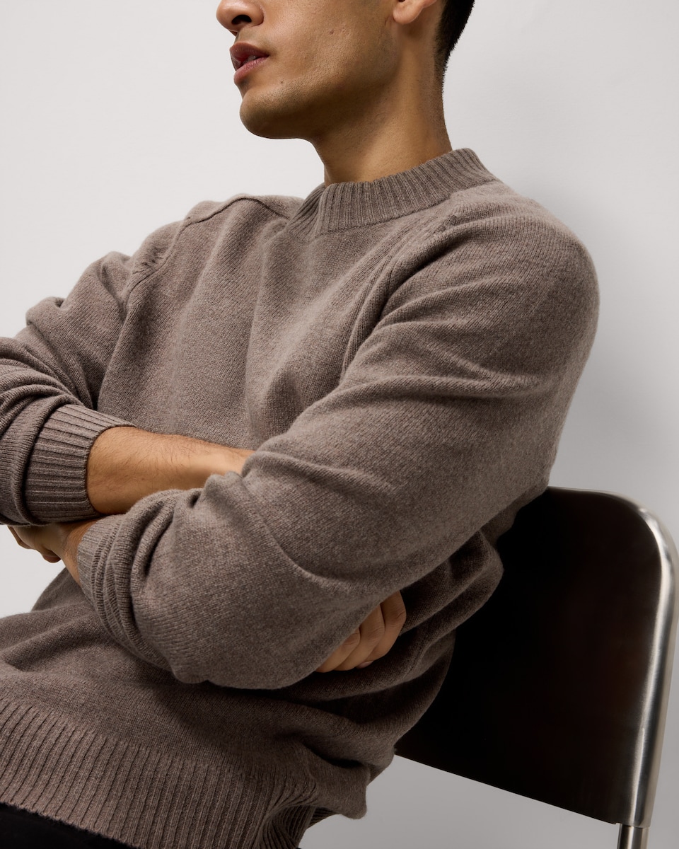 image 1 of F&F Lambswool Crew Neck Jumper in Neutral