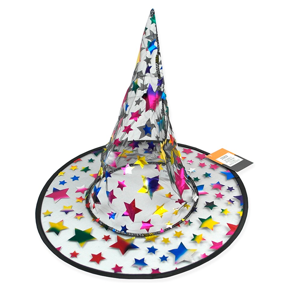 Tesco Sparkly Rainbow Stars Witch Hat