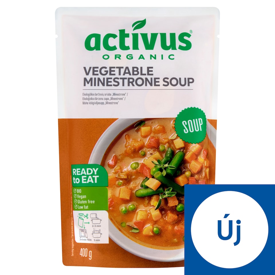 Activus bio zöldséges minestrone leves 400 g