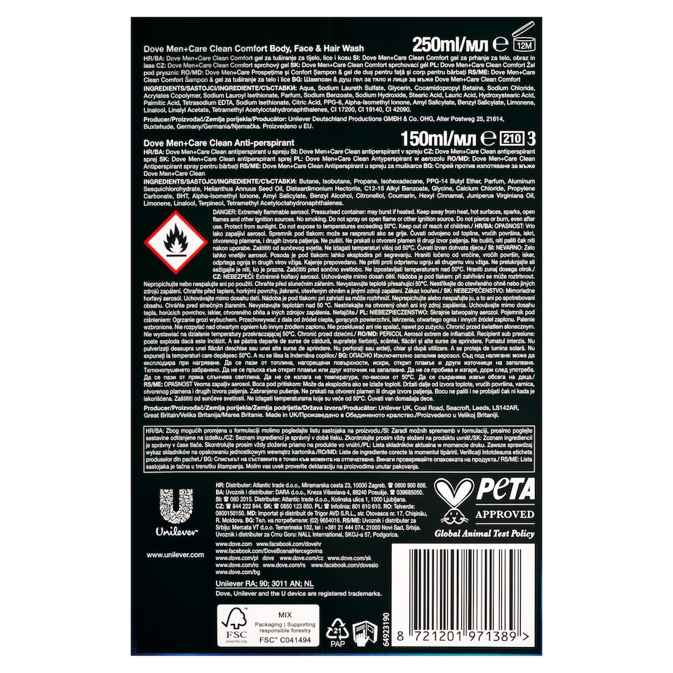 Obrázek 1 pro produkt Dove Men+Care Clean Comfort dárková kazeta pro muže