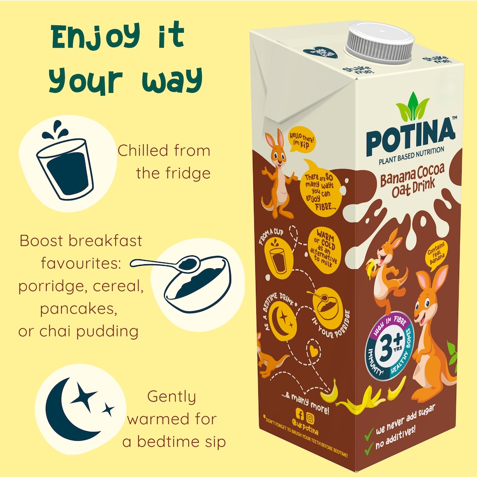 image 1 of POTINA Banana Cocoa Oat drink 1 Litre