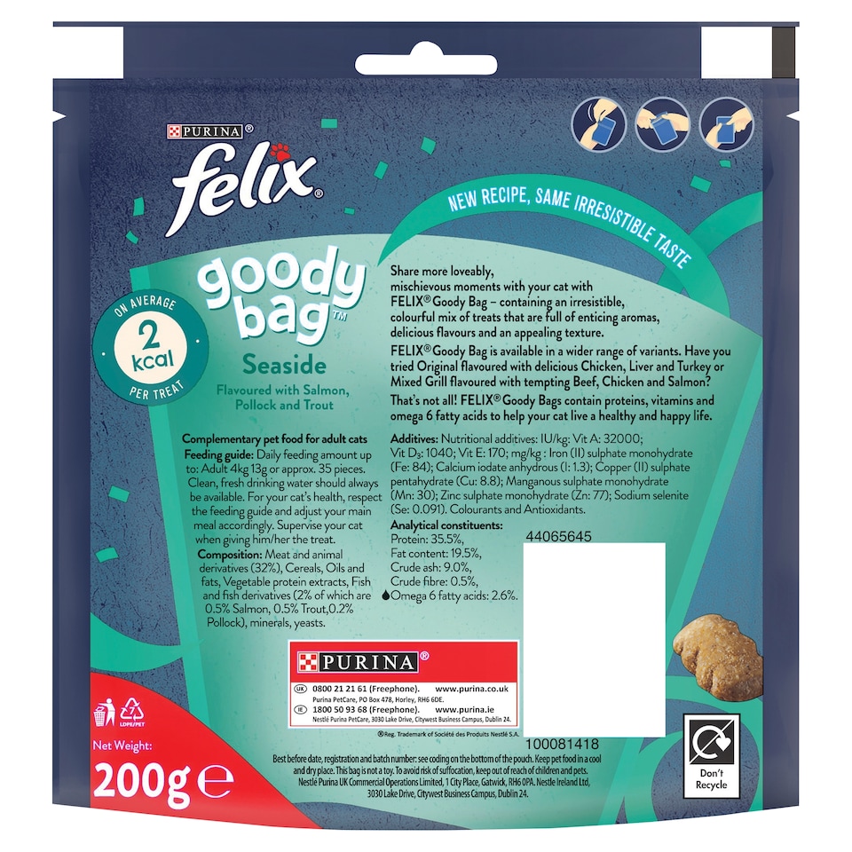 image 1 of Felix Goody Bag Cat Treats Seaside Mix 200G