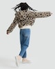 image 3 of F&F Girls Fleece Leopard Print Hooded Jacket in Multi Brown