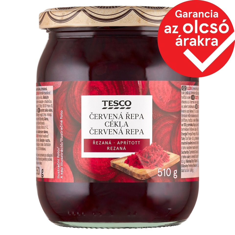 Tesco aprított cékla édes, ecetes lében 510 g