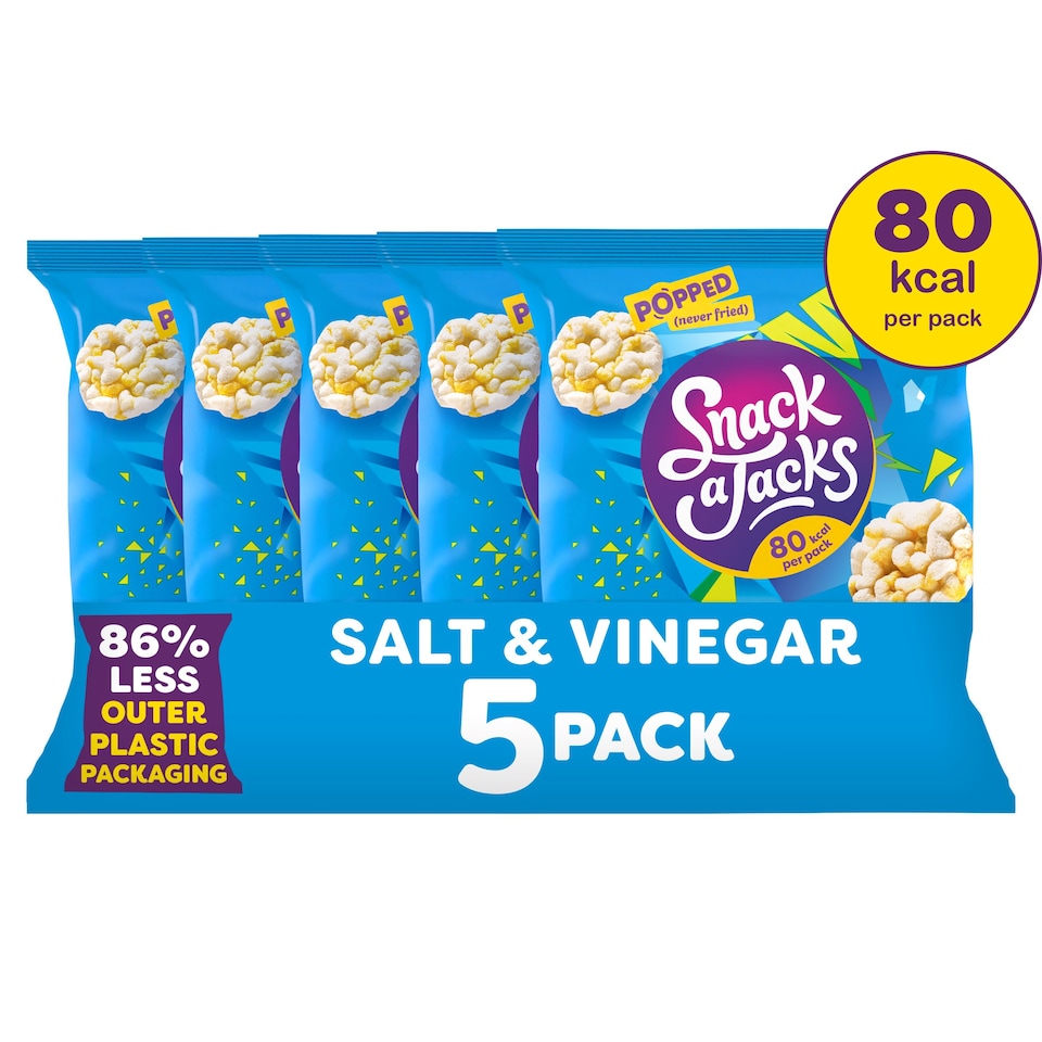 Snack a Jacks Salt & Vinegar Rice Cakes Multipack Snacks 5x19g Tesco