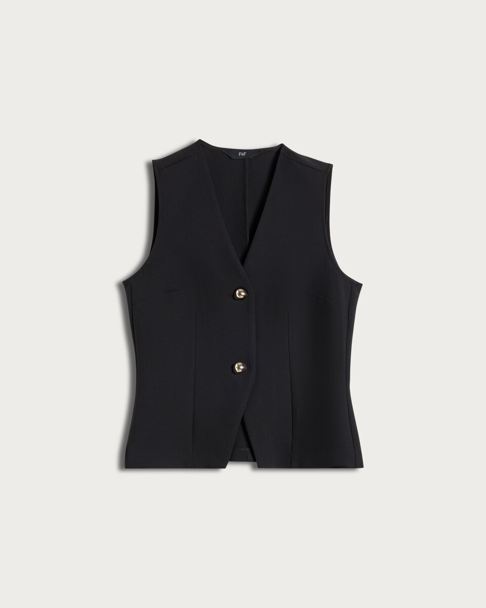 F&F Tailored Button Front Co-ord Waistcoat in Black