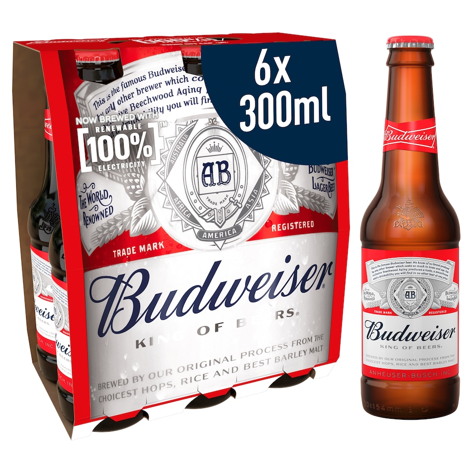 image 1 of Budweiser 6X300ml