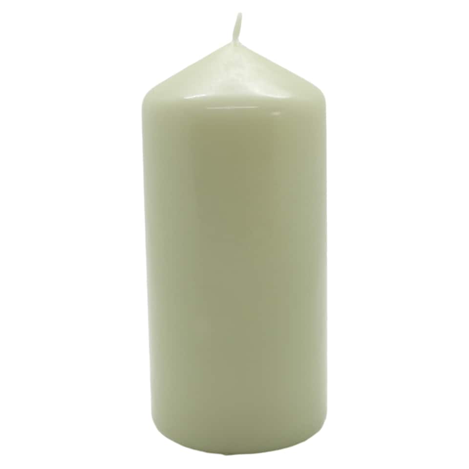 TESCO SAGE UNFRAGRANCED PILLAR CANDLE MEDIUM