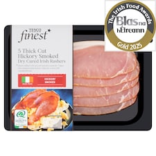 Tesco Finest 5 Thick Cut Hickory Smoked Dry Cured Irish Rashers 250g