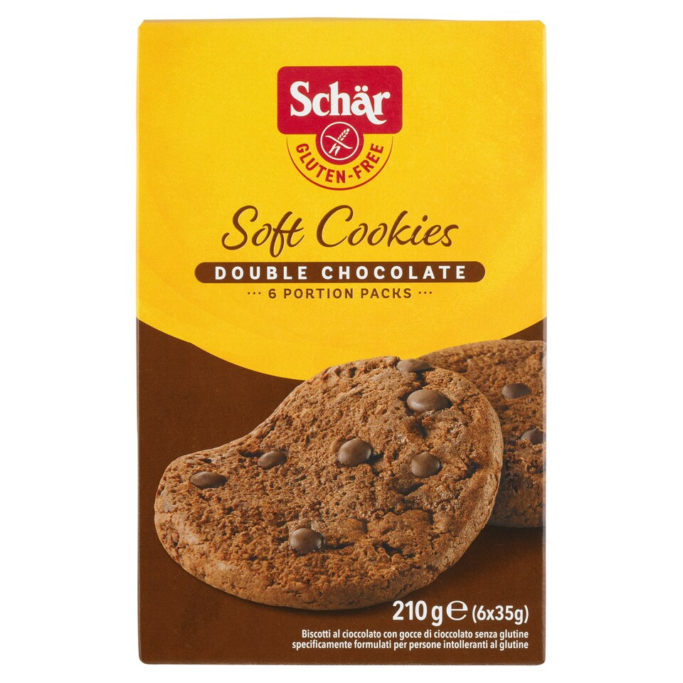 obrázok 1 z Schär Soft Cookies sušienky s kúskami čokolády bezgluténové 6 x 35 g (210 g)