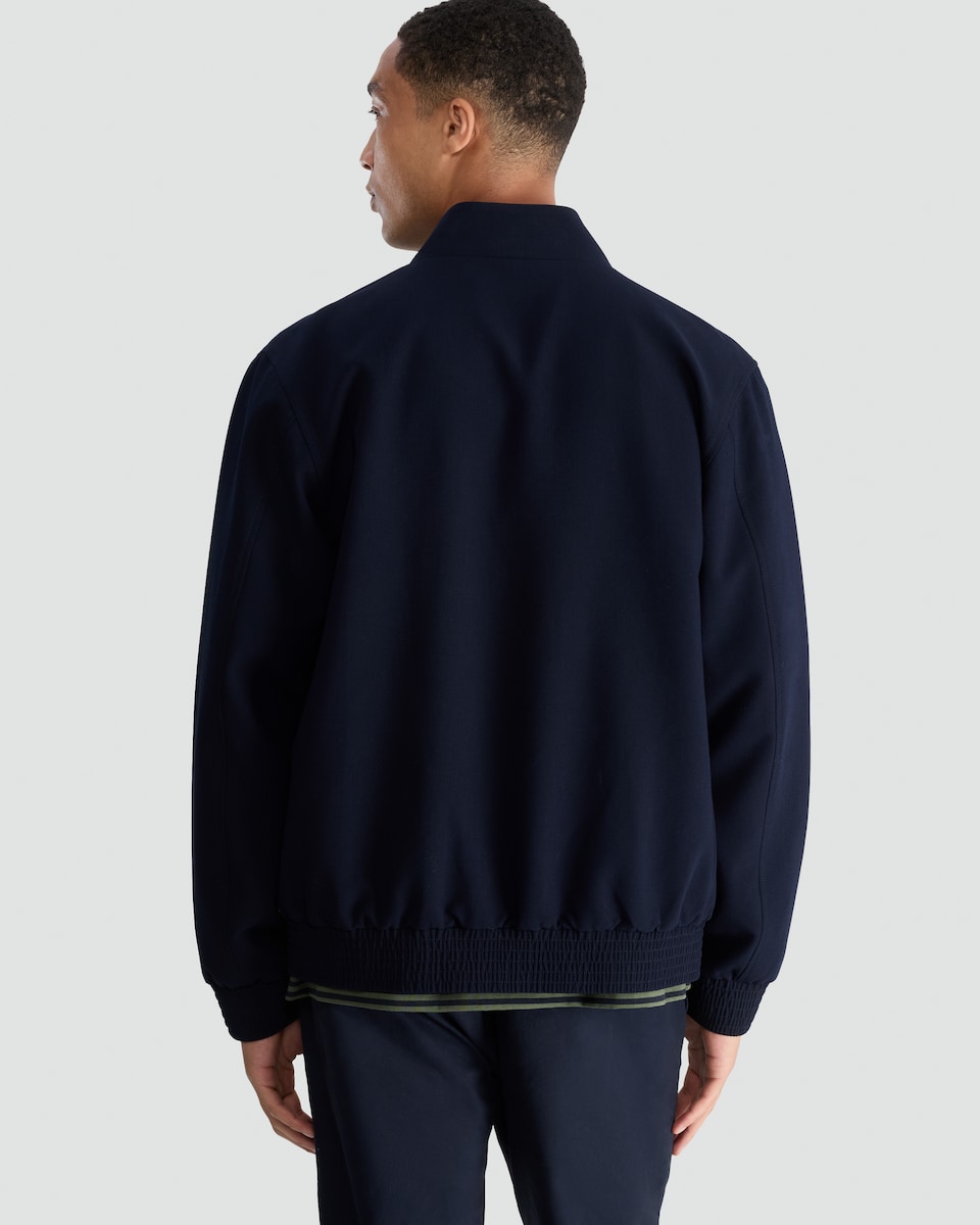 image 1 of F&F Zip-Through Harrington Jacket in Navy