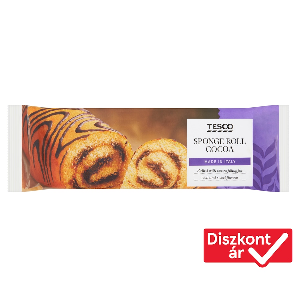 Tesco piskótatekercs kakaós töltelékkel 250 g