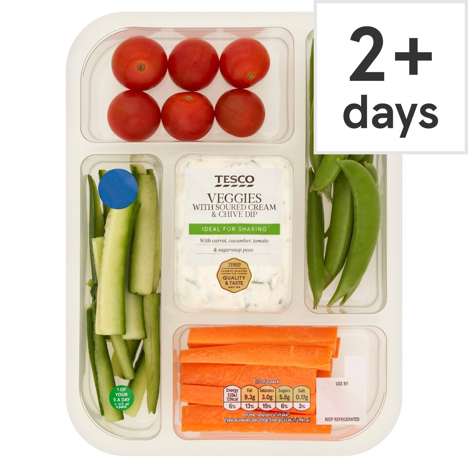 Tesco Veggies with Soured Cream & Chive Dip 330g