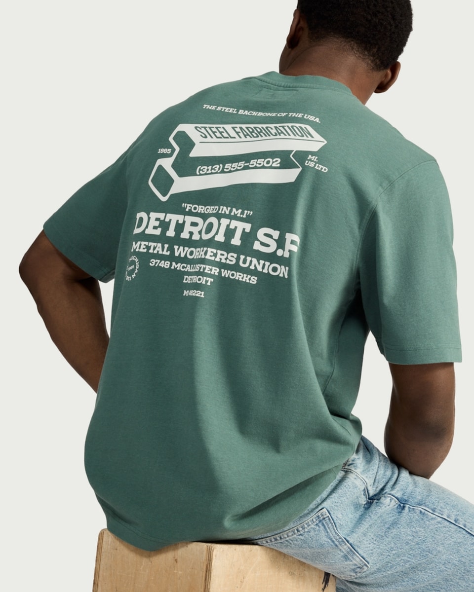 image 1 of RDA Pure Cotton Detroit S.F Print T-Shirt in Khaki