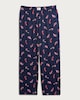image 4 of F&F Pure Cotton Candy Cane Print Pyjama Bottoms in Navy