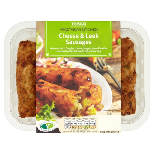 Tesco Cheese & Leek Sausages 215g