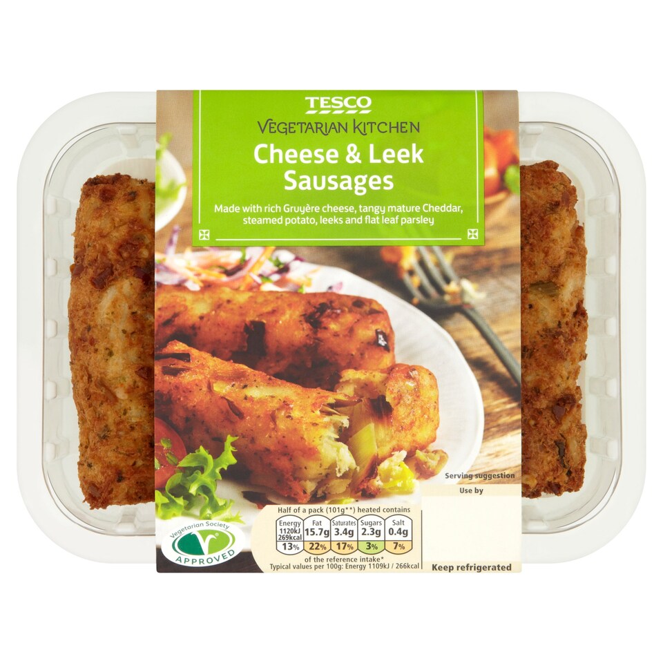 Tesco Cheese & Leek Sausages 215g