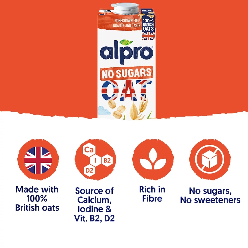 image 1 of Alpro Oat No Sugar Long Life Dairy Free Drink 1L