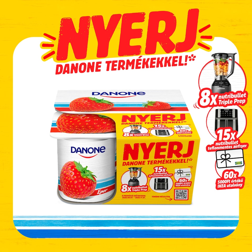 Danone eperízű, élőflórás, zsírszegény joghurt 4 x 125 g