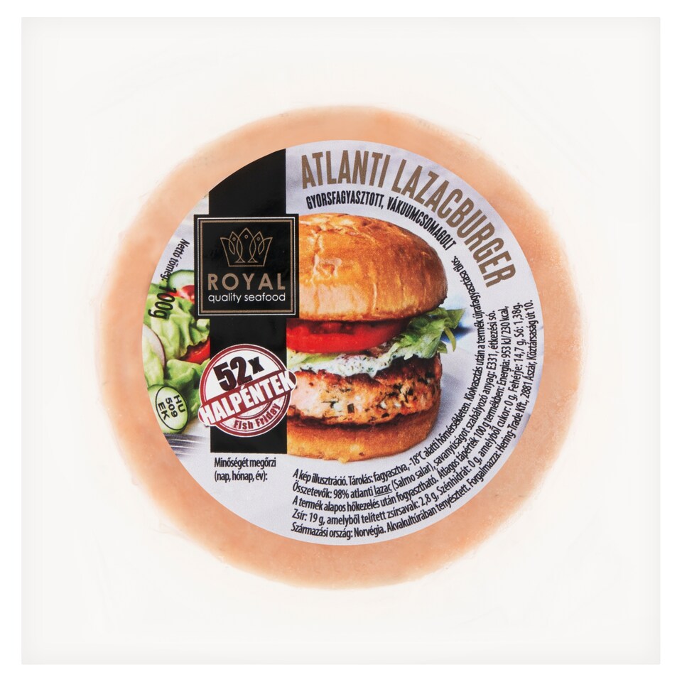 Royal gyorsfagyasztott atlanti lazacburger 100 g  1. kép
