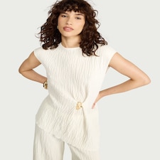 F&F Textured Metal Co-ord Top in Cream