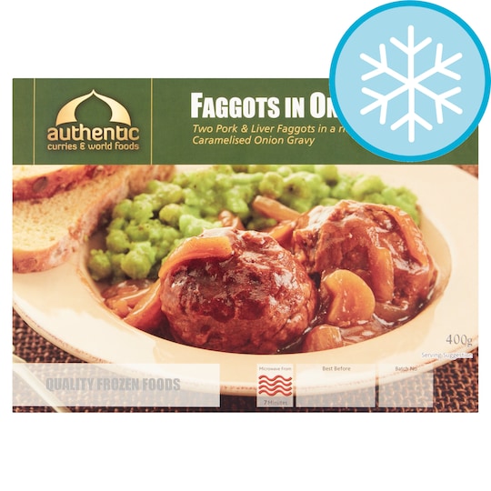 Authentic Curry Pork Faggots With Onion Gravy 400G Tesco Groceries