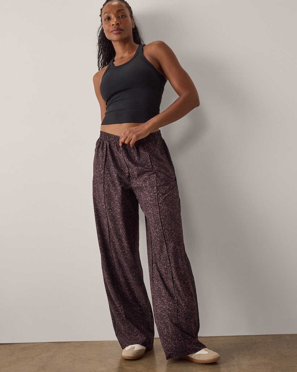image 1 of F&F Active EVERYHOUR Animal Print Trousers in Multi Brown