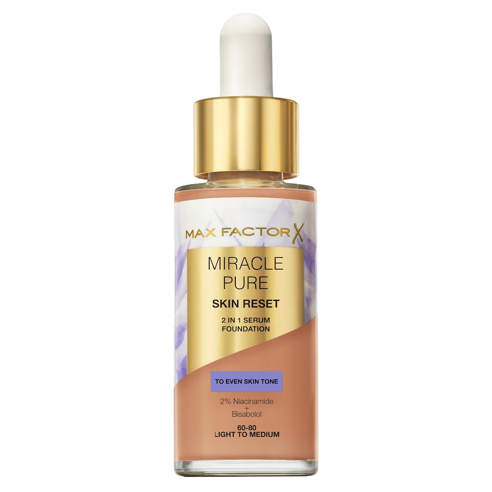Max Factor Miracle Pure Serum Foundation 60 - 80 Light to Medium 30ml