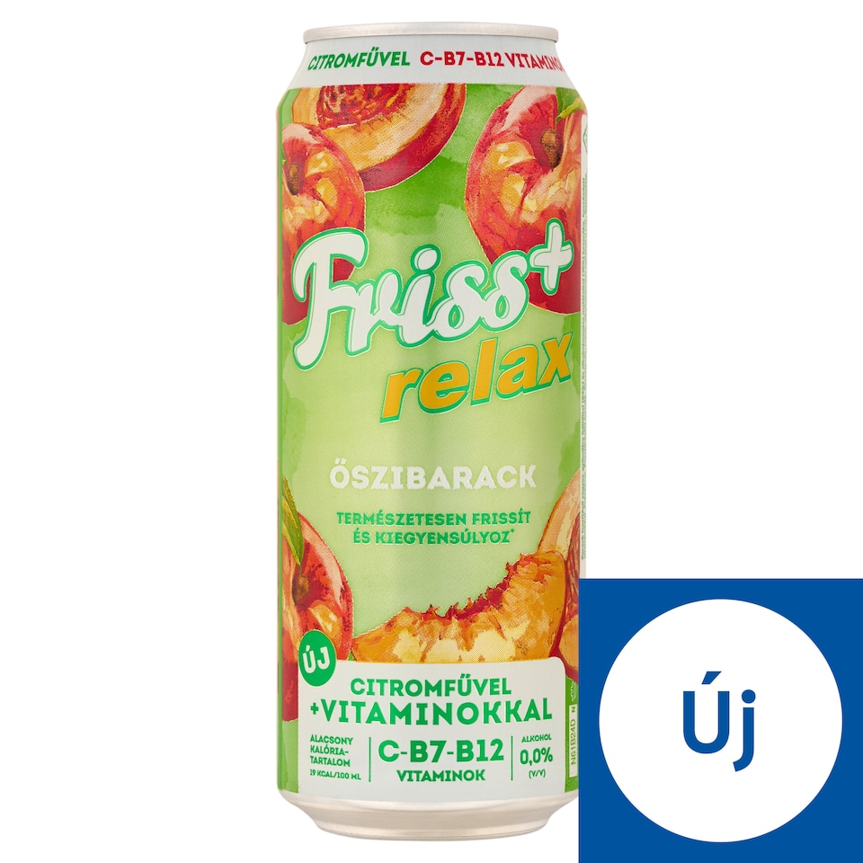 Friss+ Relax barack ízesítésű üdítőital és alkoholmentes malátaital keveréke 0,0% ,5 l  1. kép