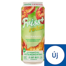 Friss+ Relax barack ízesítésű üdítőital és alkoholmentes malátaital keveréke 0,0% ,5 l