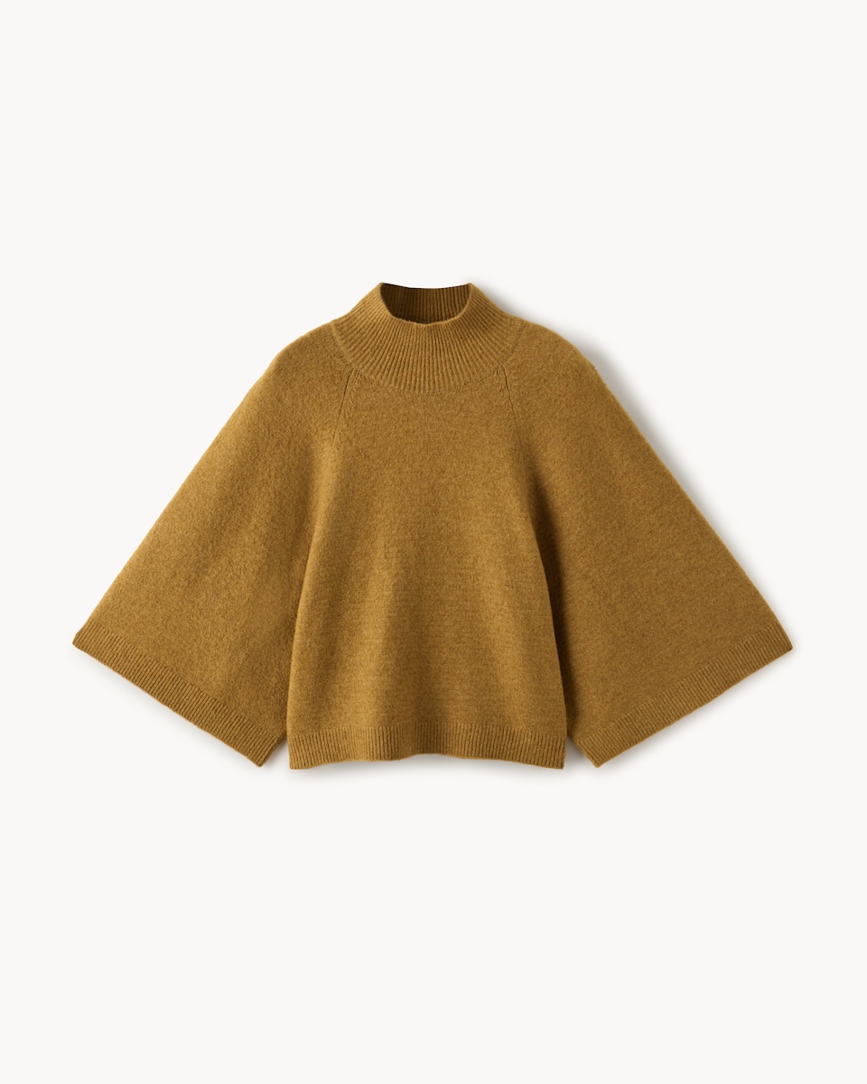 image 1 of F&F Turtle Neck Wide Sleeve Jumper in Amber