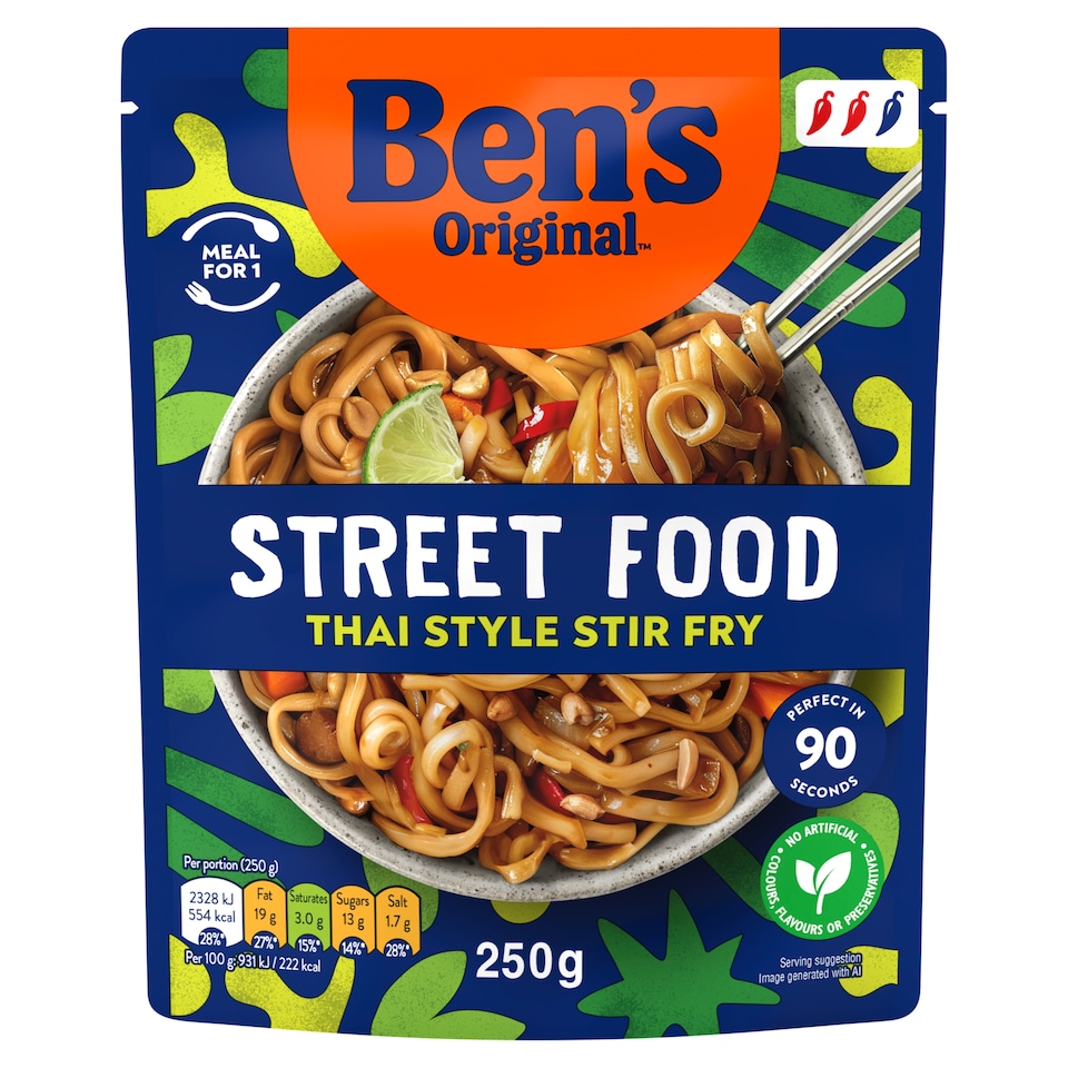 image 1 of Ben's Original Street Food Thai Stir Fry Noodles 250g