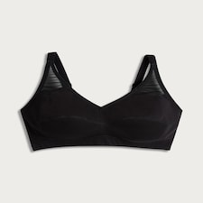 F&F Fuller Bust Mesh Panel Non Wired Bra in Black