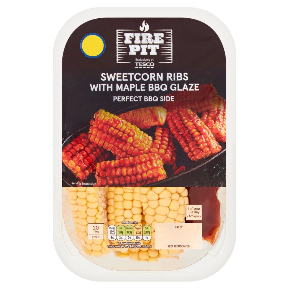 Tesco Fire Pit Sweetcorn Ribs & Maple Bbq Glaze 200G Tesco Groceries