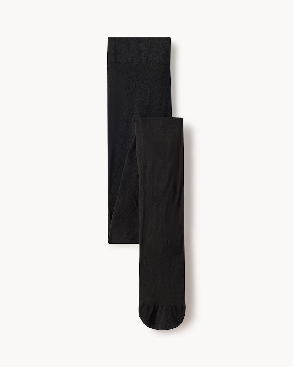 image 1 of F&F Bow Detail Fashion Tights in Black