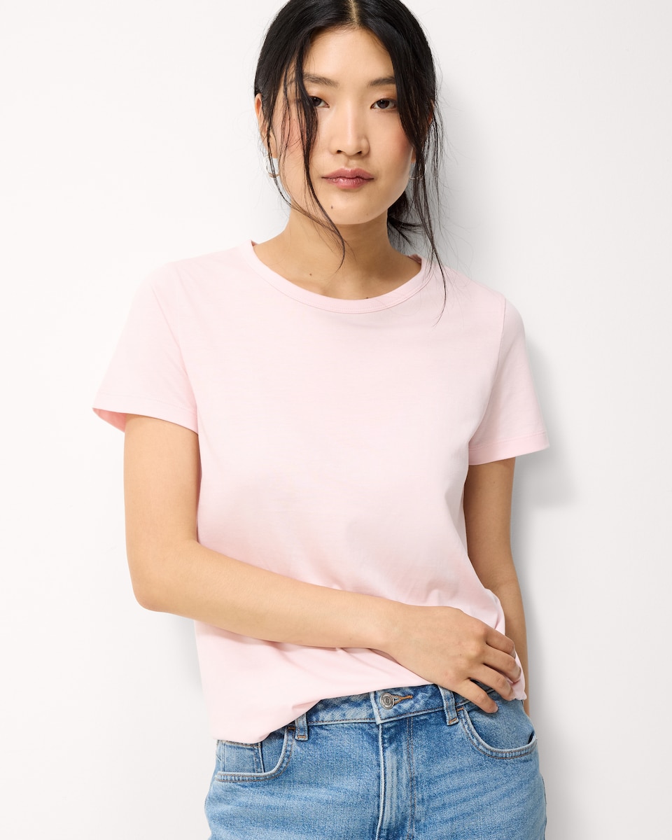 image 1 of F&F Pure Cotton Short Sleeved T-Shirt in Pink