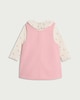 image 2 of F&F Baby 2-Piece Bunny Pinafore and Long Sleeved Bodysuit Set in Pink