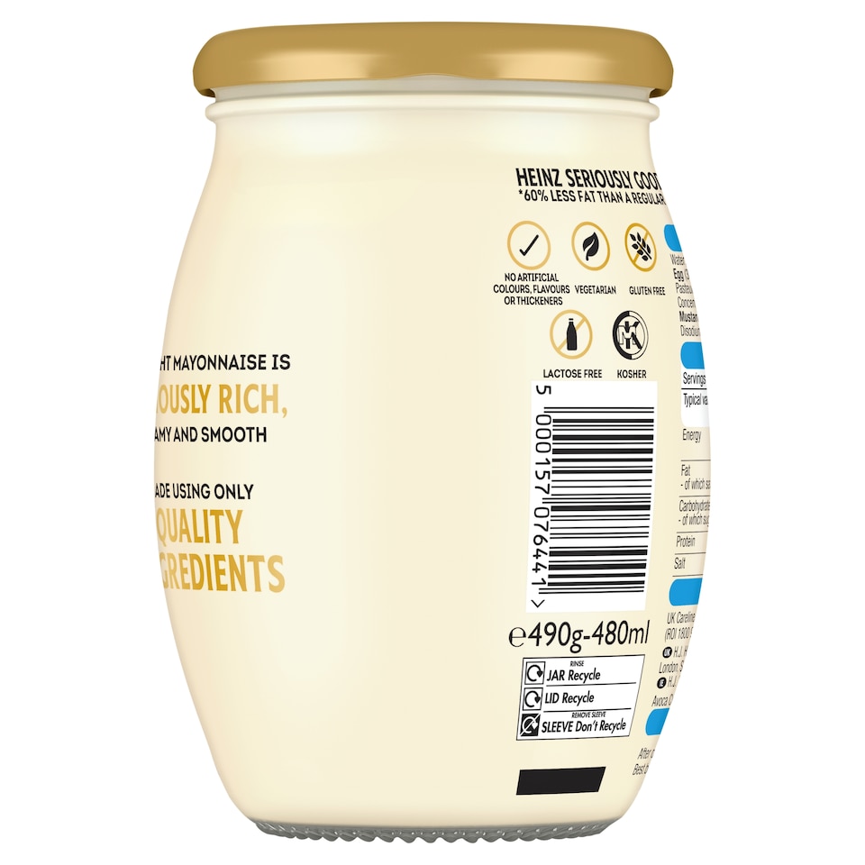 image 1 of Heinz Seriously Good Light Mayonnaise 490g